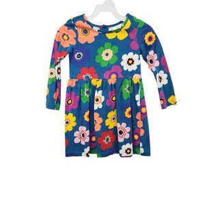 Hanna Andersson Girls Long Sleeve Floral Print Dress 5T Cotton Multicolor.3669